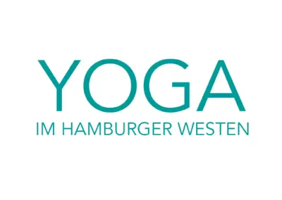 Das Logo für YOGA im Hamburger Westen in türkis auf Weiss