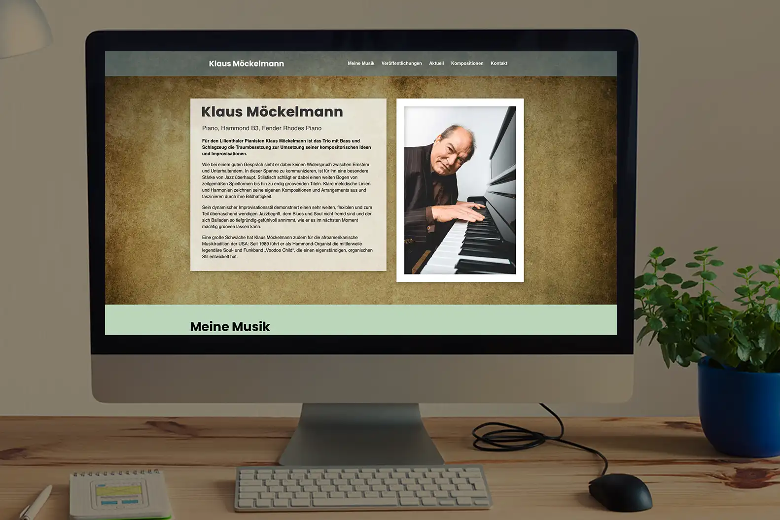 WordPress Website für einen Pianisten.